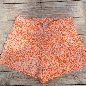 Gianni Bini High Waist Orange Paisley Shorts